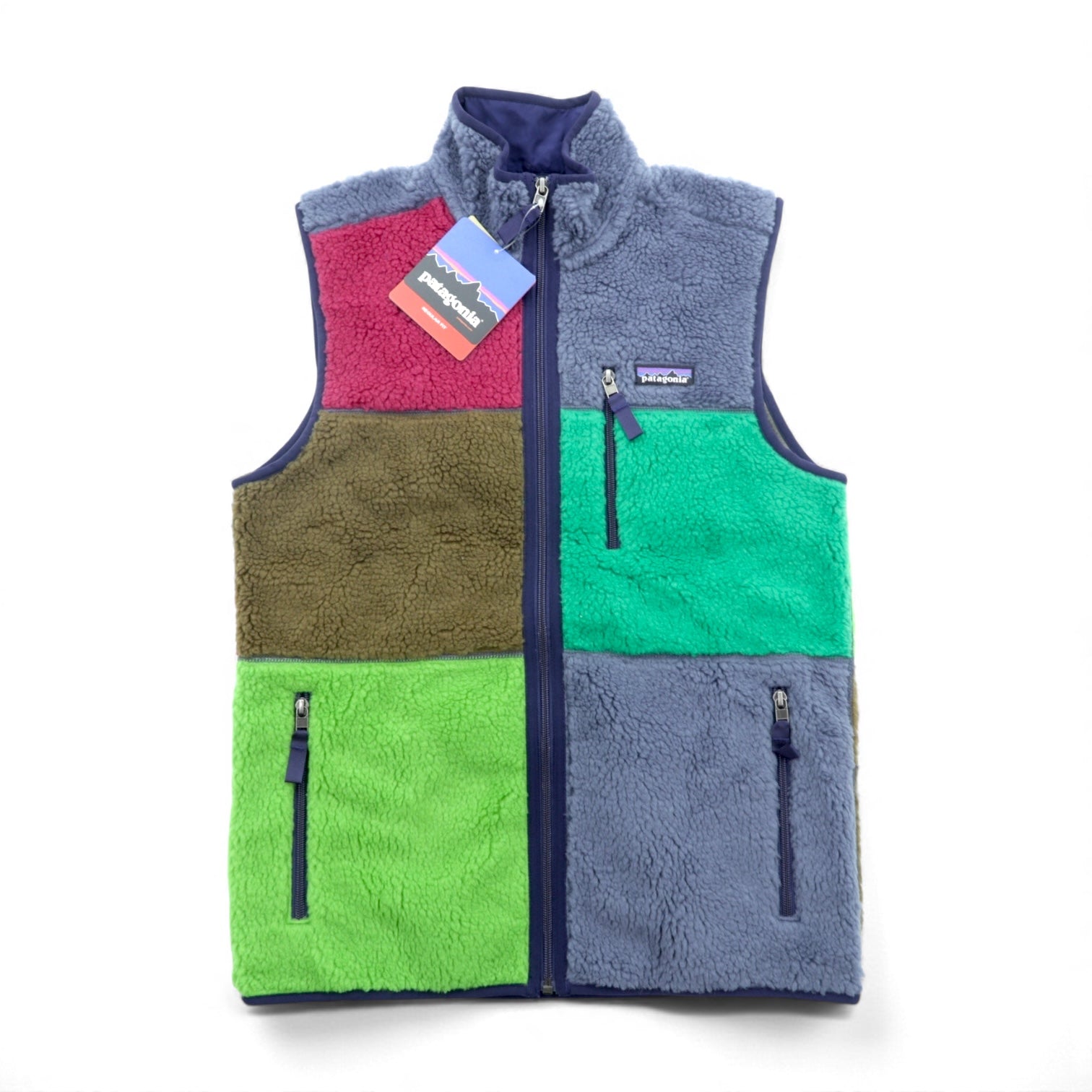 Patagonia パッチワーク レトロX Patchwork Retro-X Vest ボアフリース