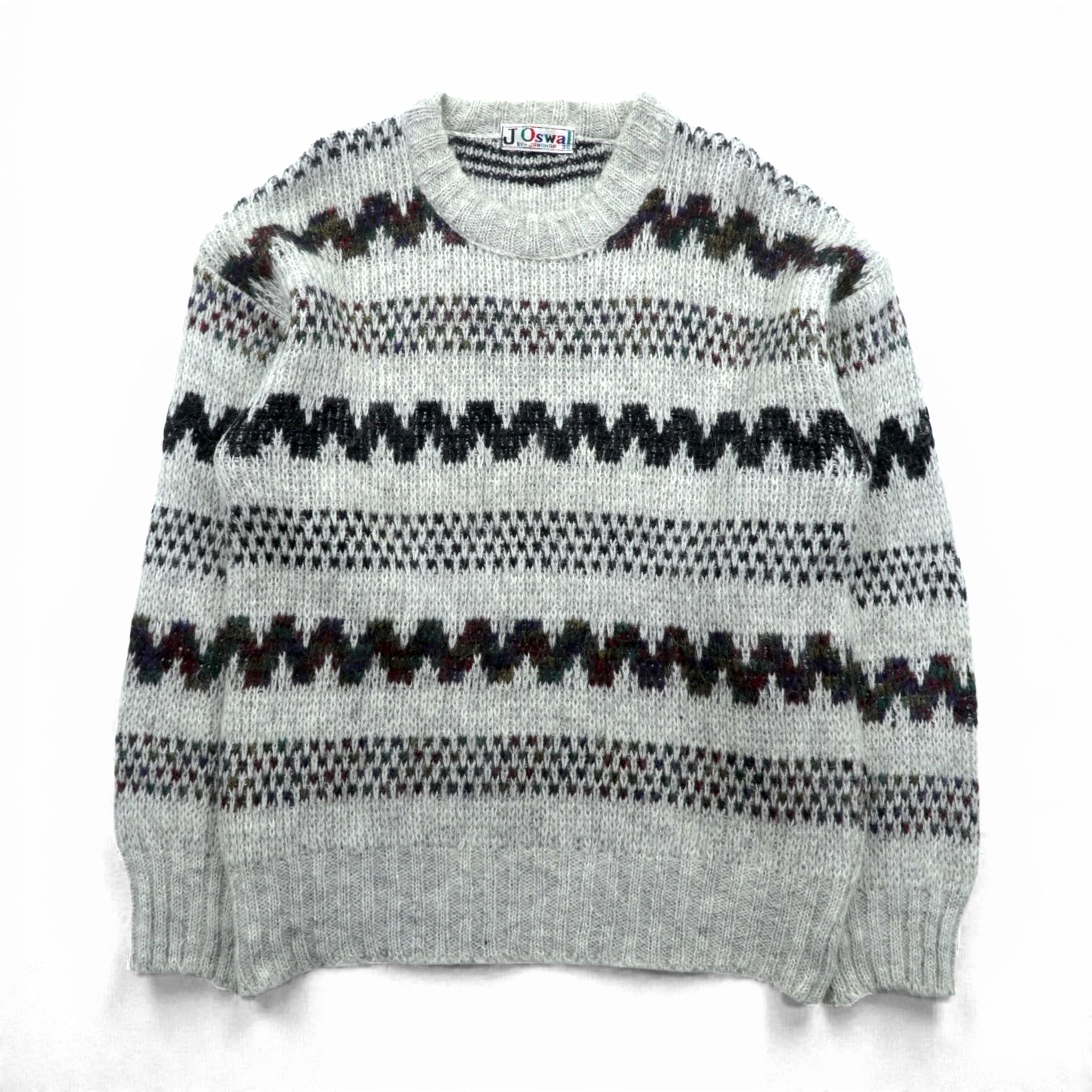 JAWAHAR 80年代 ヴィンテージ モヘア ニット ジャガード セーター M 