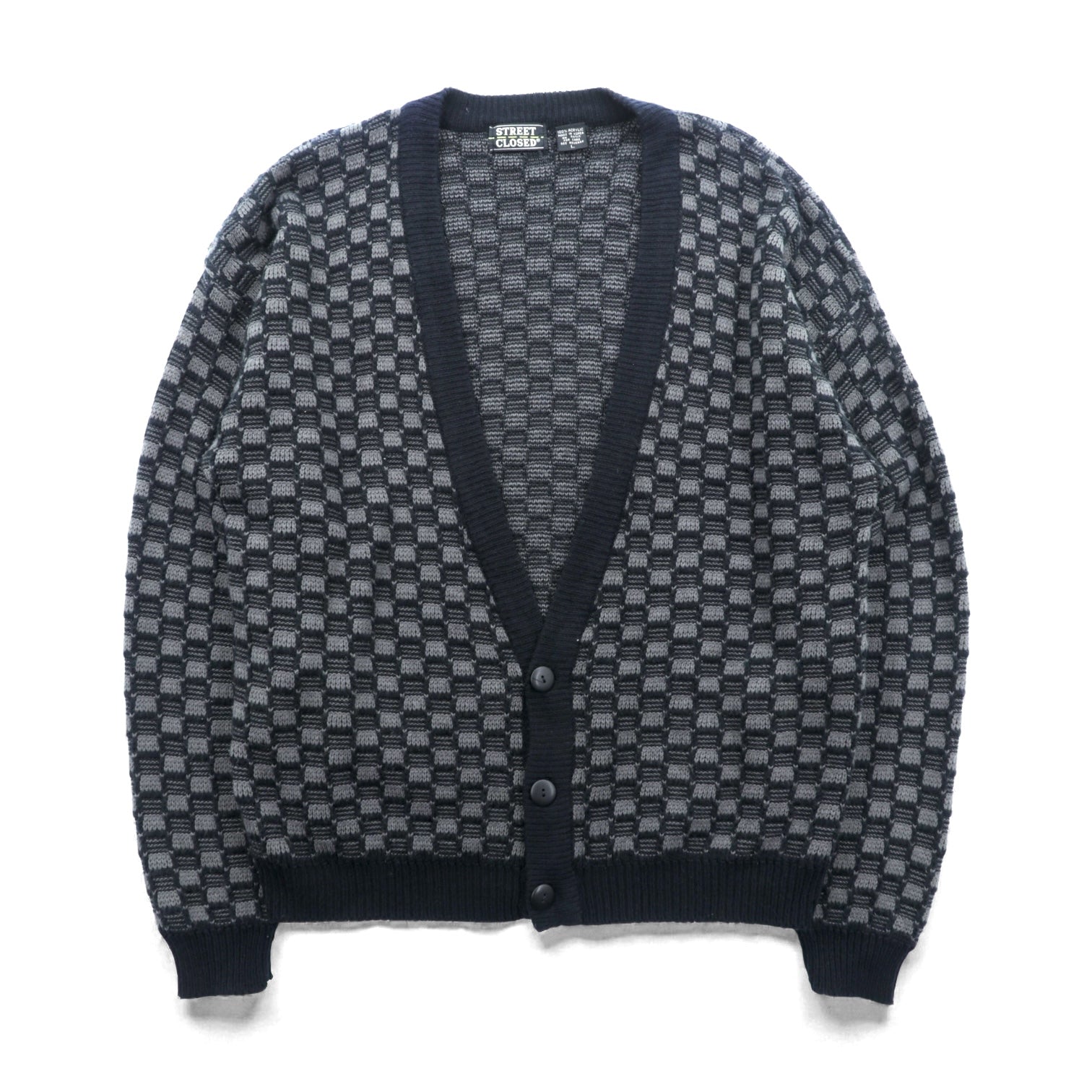 STREET CLOSET 90年代 ヴィンテージ ジャガード ニット カーディガン L 