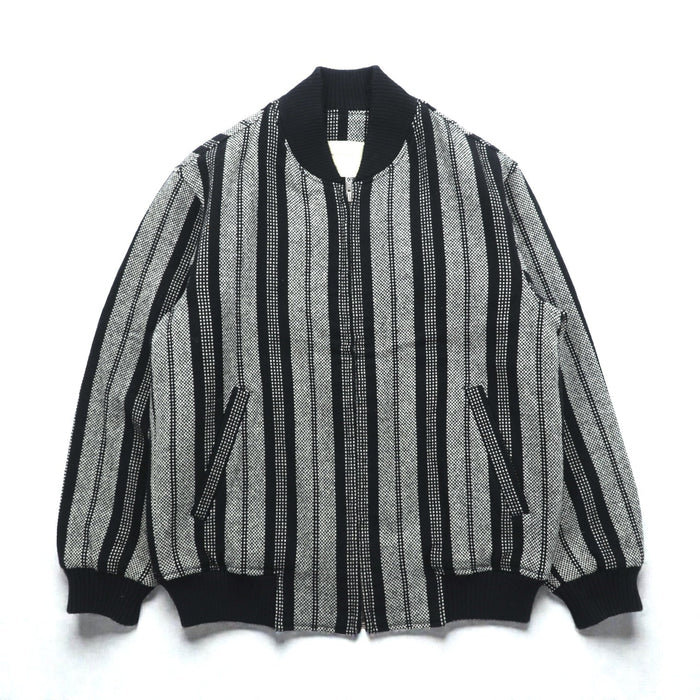 80s Japan Vintage Blouson ジップアップ ボンバージャケット M ウール ストライプ MEN'S WEAR WIN 80年代 日本製