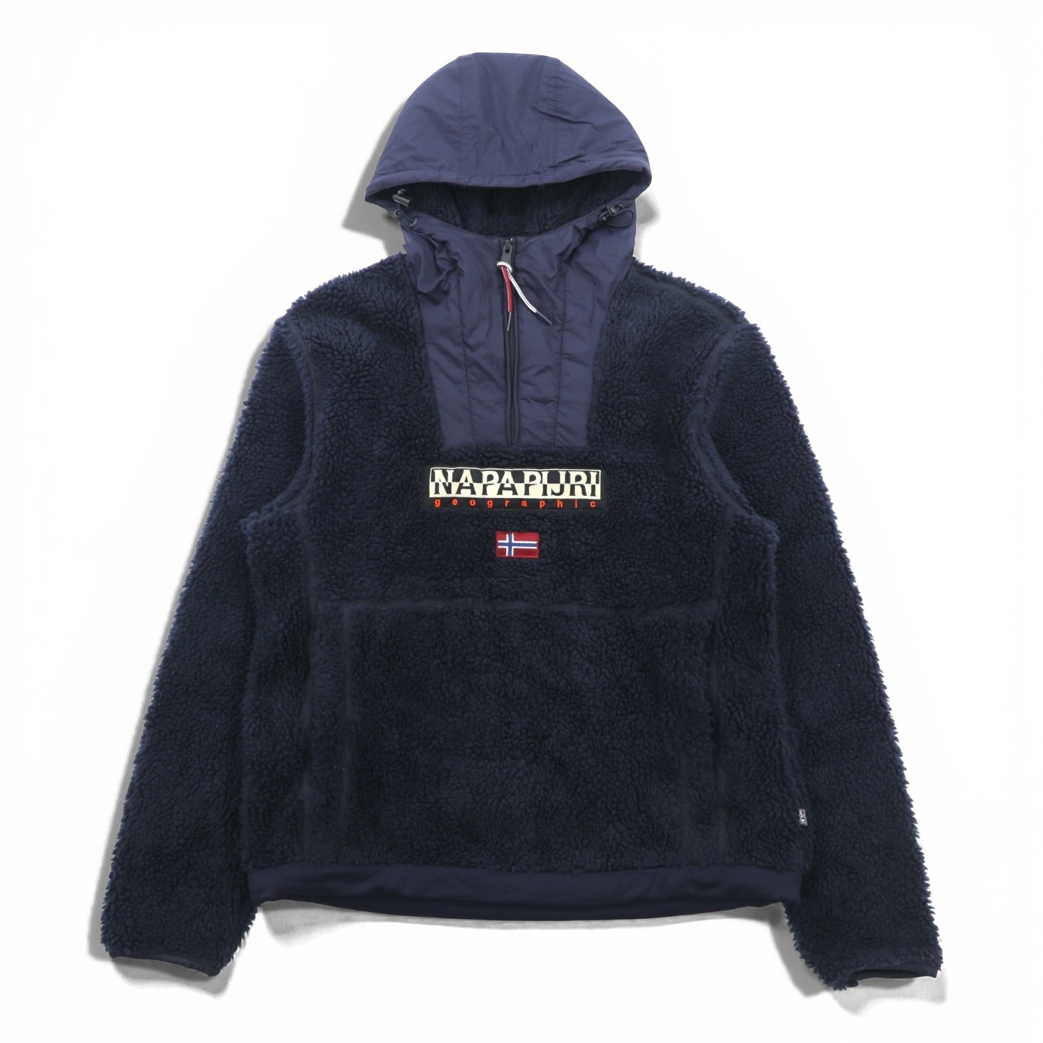 NAPAPIJRI ナパピリハーフジップ アノラックパーカー ドローコード NAPAPIJRI ハーフジップ アノラックパーカー シェルパ フリース