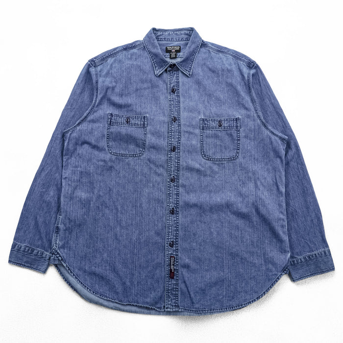 Polo Ralph Lauren 90年代 ヴィンテージ デニムシャツ XL インディゴ 胸ポケット POLO JEANS CO. ビッグサイズ