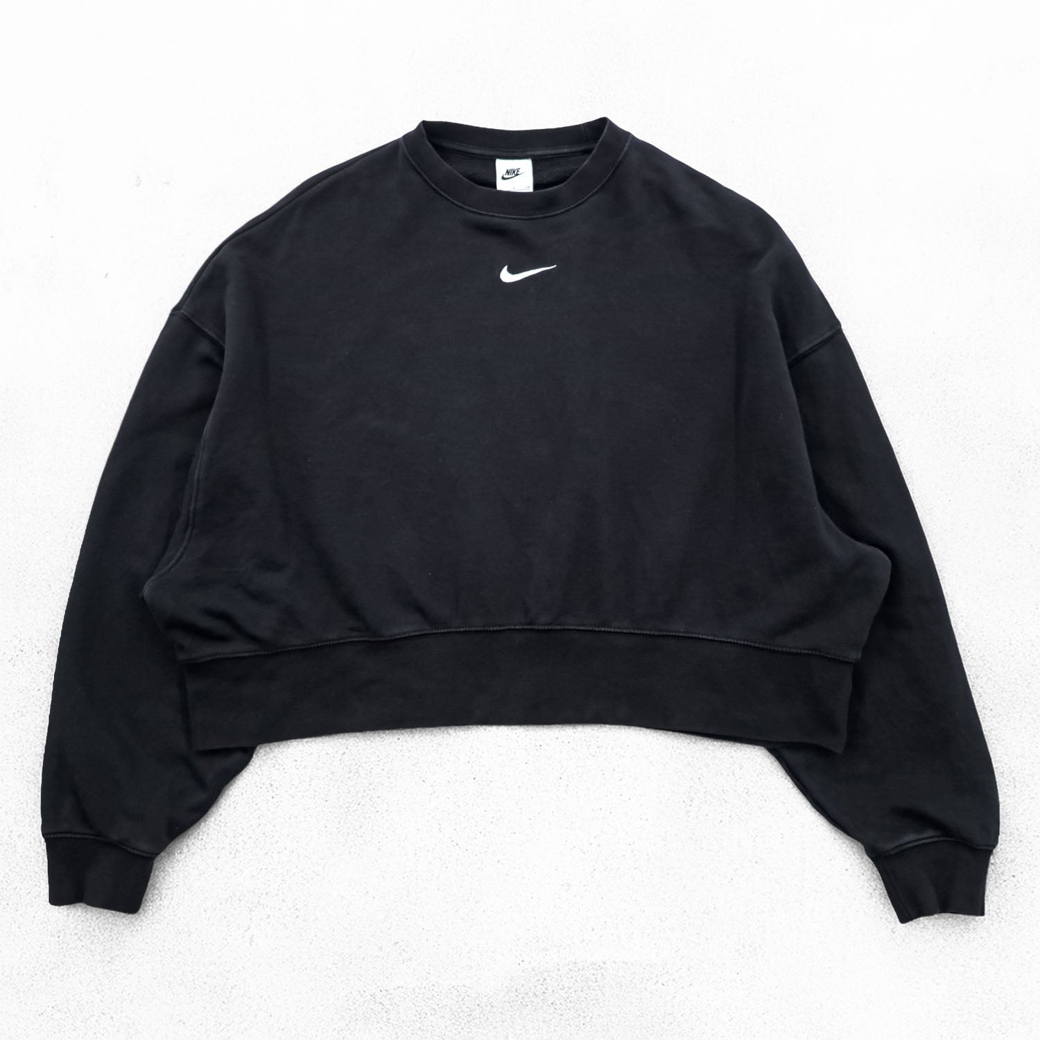 NIKE オーバーサイズ クロップド スウェット トレーナー FREE ブラック 