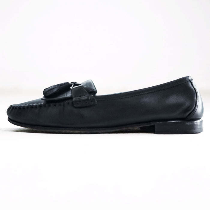 Salvatore Ferragamo Italian-made Tassel Fringe Leather Loafers Slip-on US9 Black UR20699