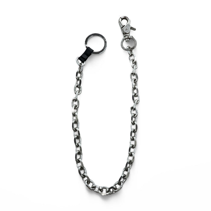 Our Legacy Ladon Keychain Wallet Chain Black Leather Metal Chain W-Ring Logo Engraved One Size