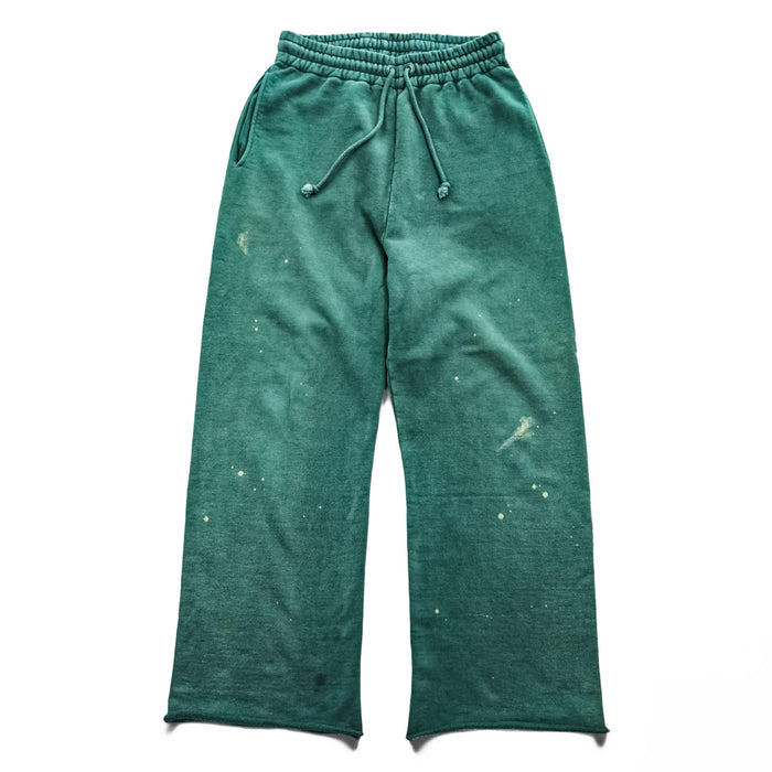 BOWWOW Japan Made Sweatpants DISTRESSED SWEAT PANTS AGED M Green Cut-off