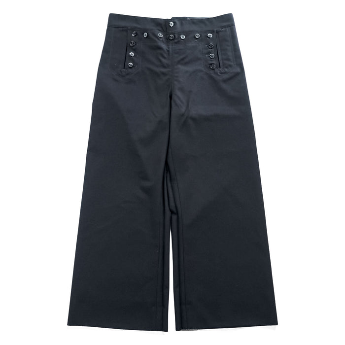 US NAVY 90年代 米軍 ヴィンテージ ミリタリー セーラーパンツ L ブラック ギャバジン ワイド 13ボタン OMEGA APPAREL 8405-01-076-6032