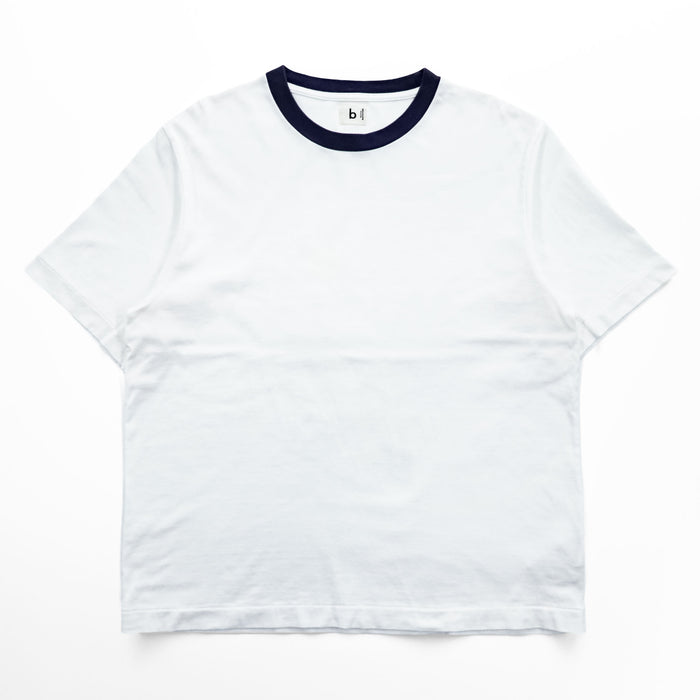 blurhms ROOTSTOCK Bshop別注 リンガーTシャツ 日本製 S ホワイト ネイビー ROOTS21SS48S