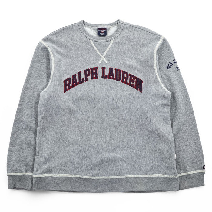 Ralph Lauren 90年代 ヴィンテージ スウェット トレーナー M グレー 刺繍 アーチロゴ POLO JEANS COMPANY