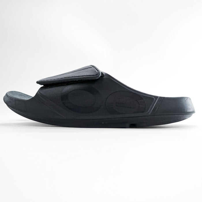 OOFOS OOahh Sport Flex Black Recovery Slide Sandals M9 W11 EU42