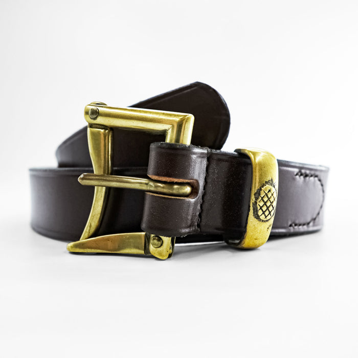 Hardy & Parsons Quick Release Bridle Leather Belt Brass Buckle Brown Size 34 England