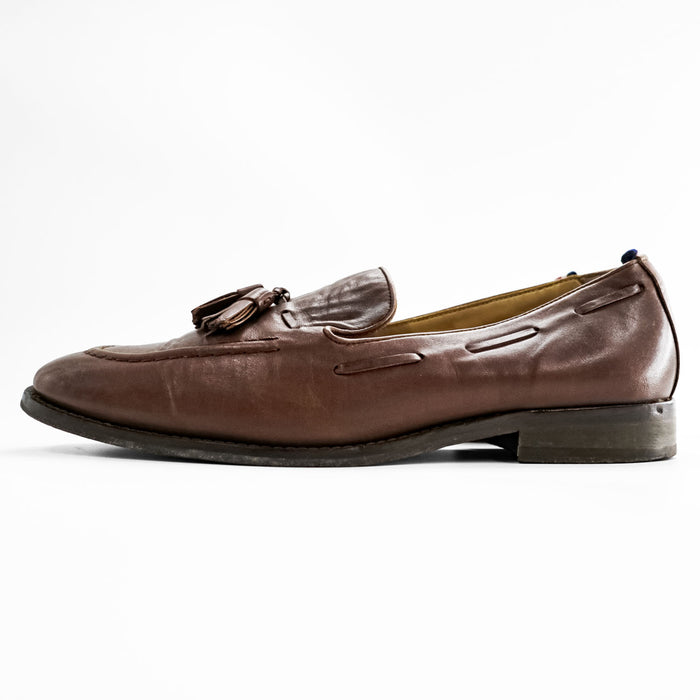 EL GANSO Brown Leather Tassel Loafers EU 41 Made in Portugal