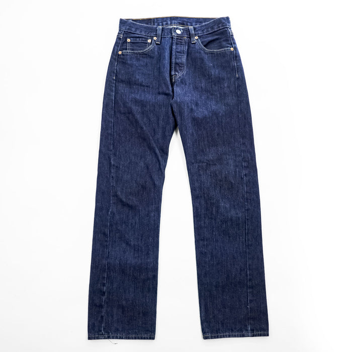 Levi Strauss 501 Denim Jeans S Dark Indigo Blue Button Fly 00501-0115
