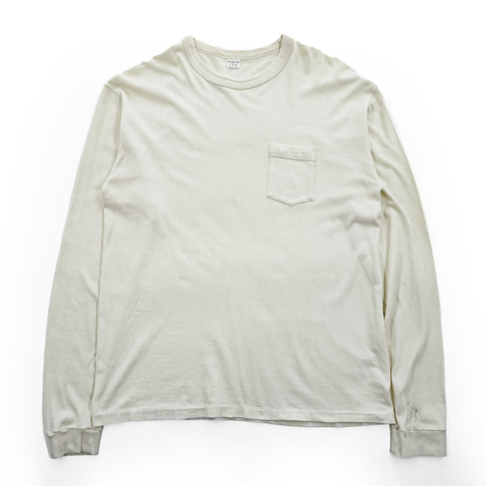 ENTRY SG 日本製 コットン 胸ポケット 長袖Tシャツ ロンT XL 40-42 アイボリー BEAMS取扱い