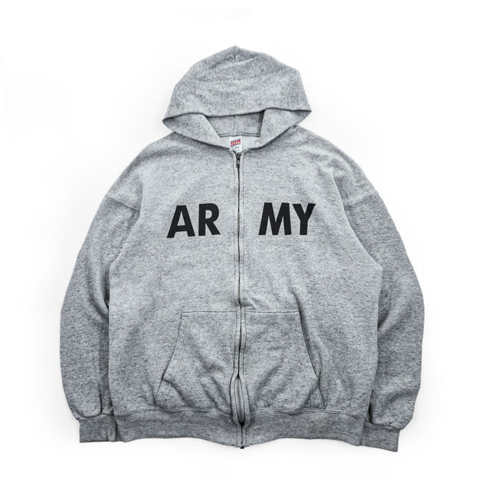 US ARMY 米軍 ミリタリー 90年代 USA製 ヴィンテージ ジップパーカー XL グレー フロントポケット SOFFE SWEATS