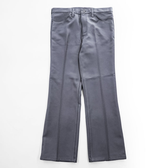 Wrangler ポリエステル ブーツカットパンツ ランチャードレスジーンズ 35×30 グレー フレア センタープレス メキシコ製 B2GY