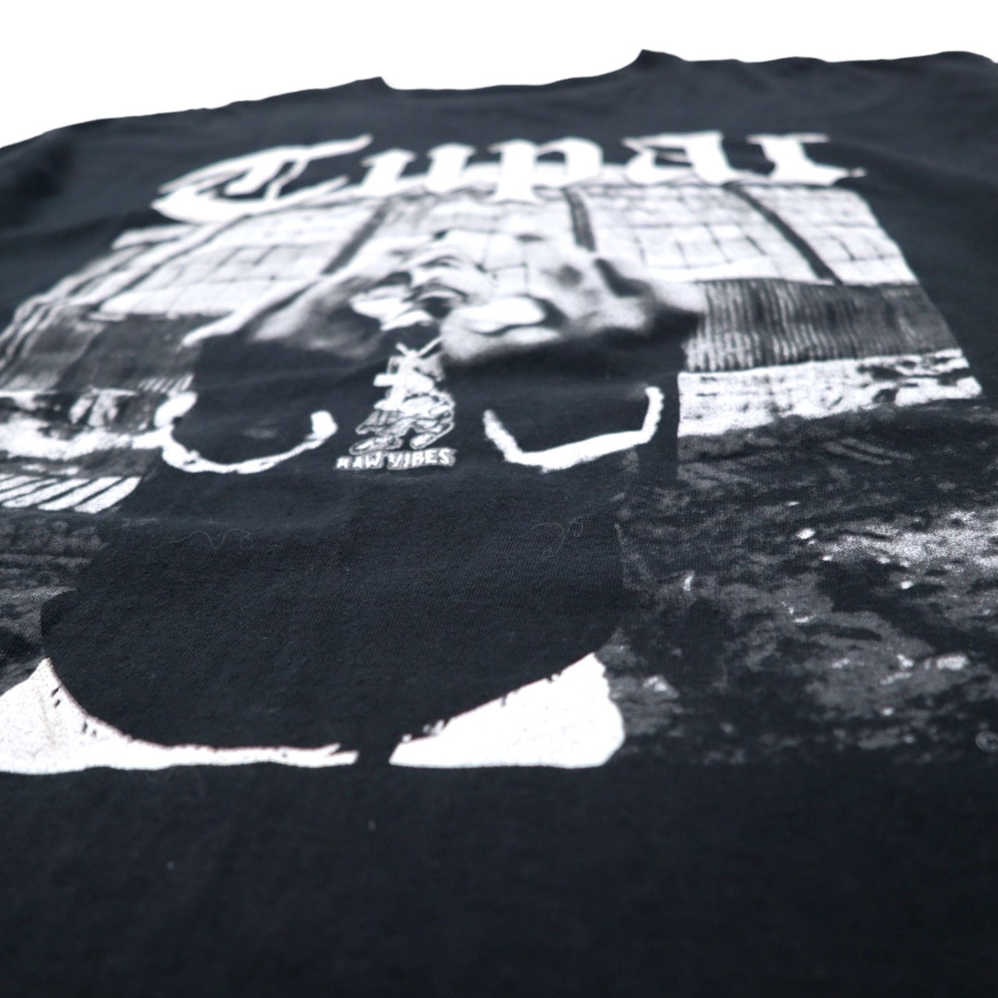 2PAC ヒップホップ ラップ Tシャツ XXL ブラック フォトプリント コットン ビッグサイズ - 日本然リトテ