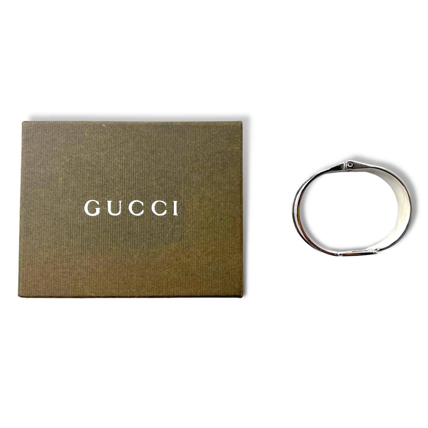 GUCCI G icon logo motif bracelet bangle silver made in Italy