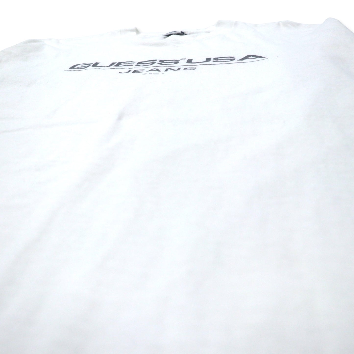 GUESS USA 90s Logo Print T-Shirt, Medium, White, Cotton, Made in Mexico