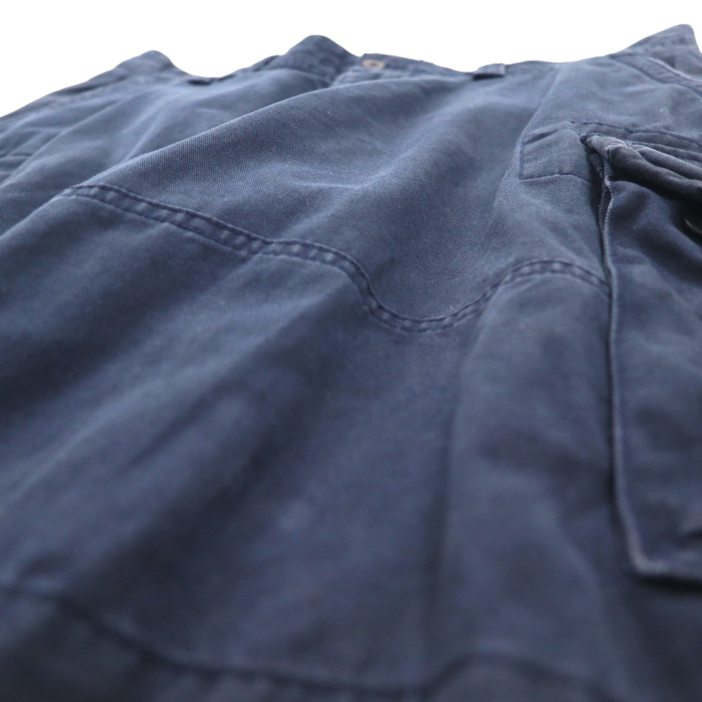 Polo by Ralph Lauren 90s Polo Chino Baggy Short Cargo Pants, Size L, Navy, Knee-Length