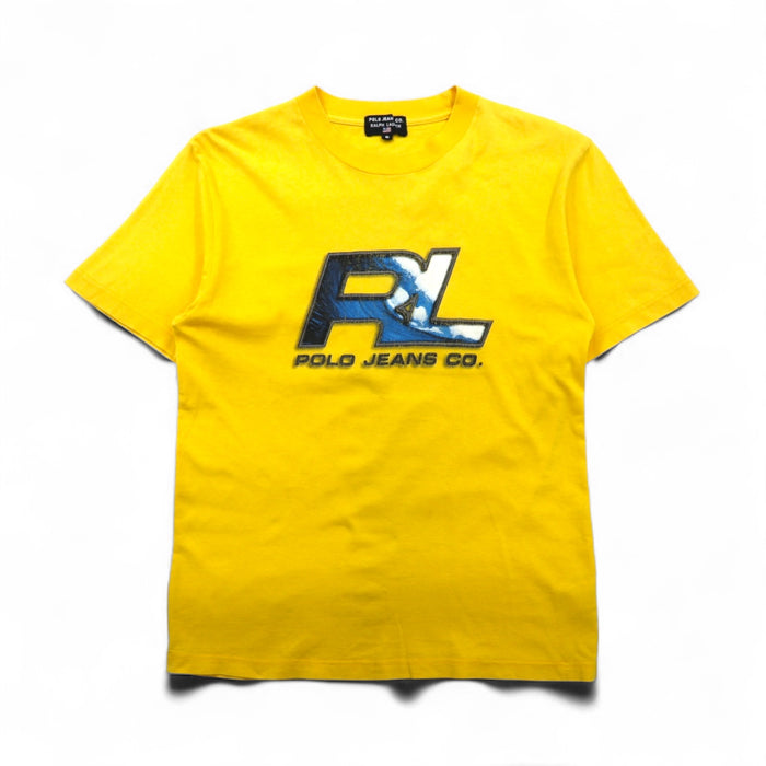 POLO JEANS CO. RALPH LAUREN 90年代 ロゴプリント Tシャツ L イエロー コットン