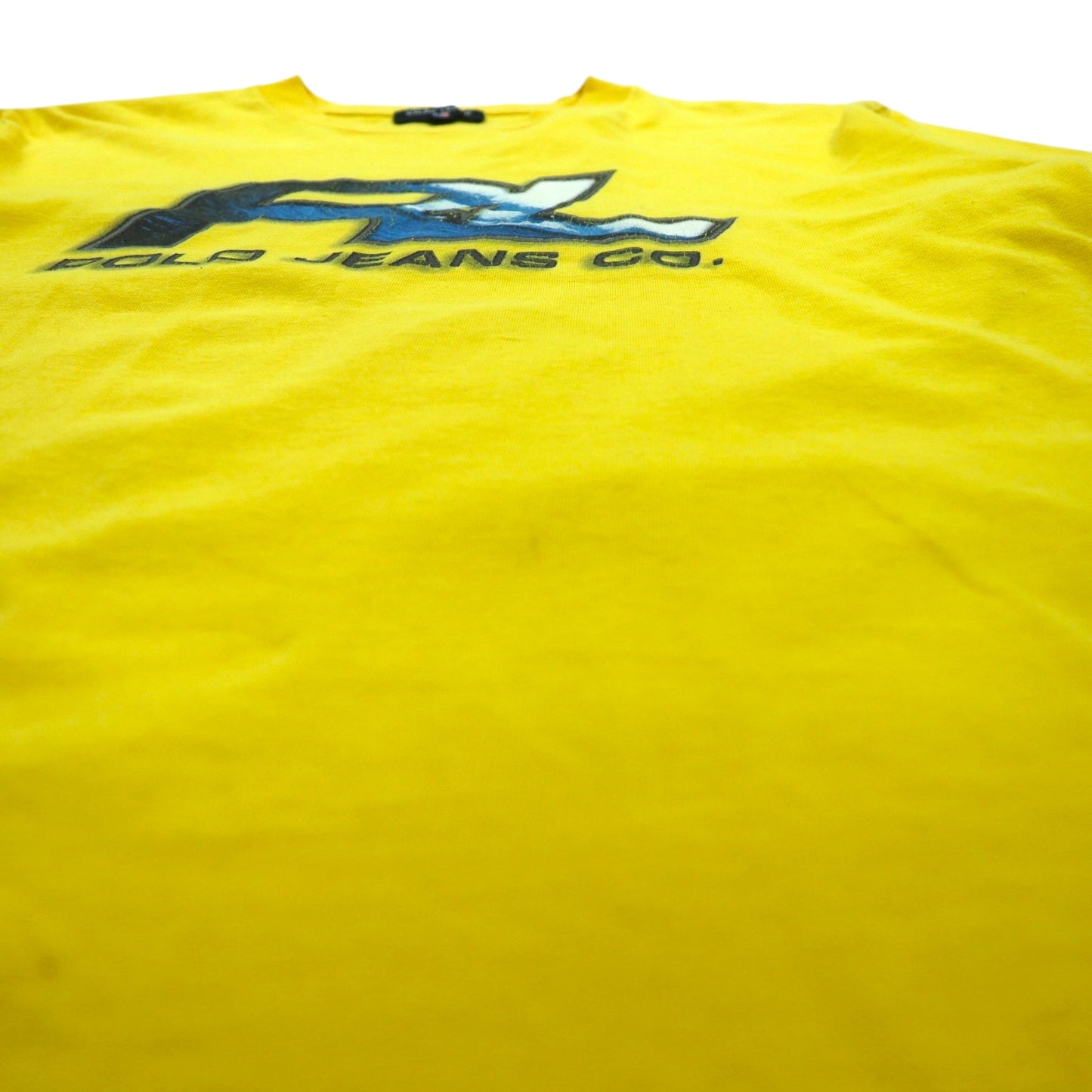 POLO JEANS CO. RALPH LAUREN 90年代 ロゴプリント Tシャツ L イエロー コットン