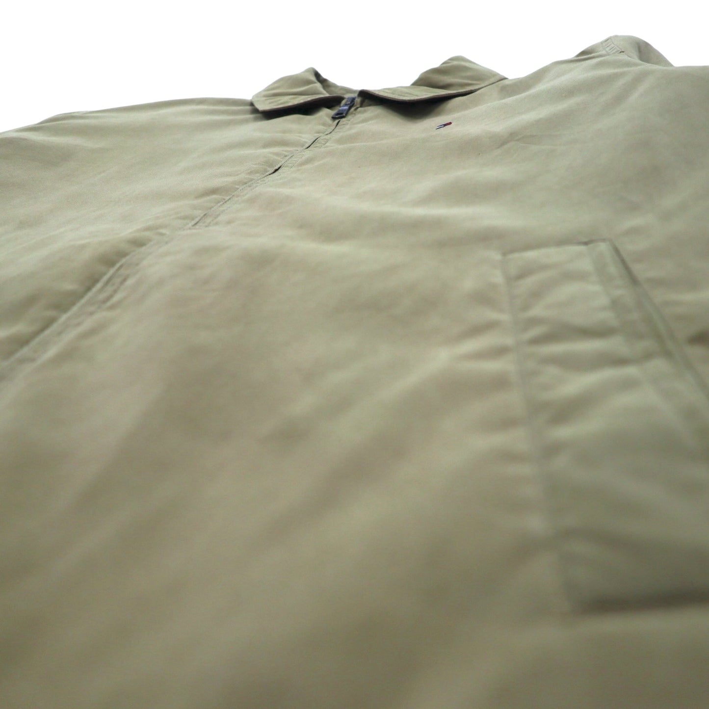 TOMMY HILFIGER ピーチスキン スウィングトップ ハリントンジャケット XL ベージュ ポリエステル