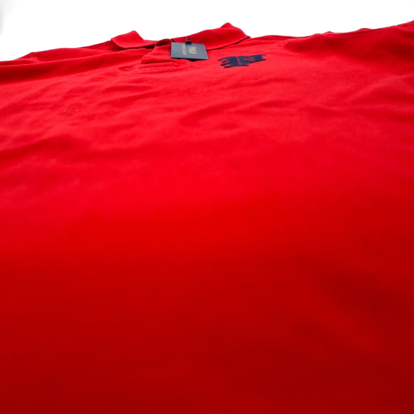 POLO RALPH LAUREN polo shirt, size L, red, cotton, pique, P logo patch, custom fit, unused