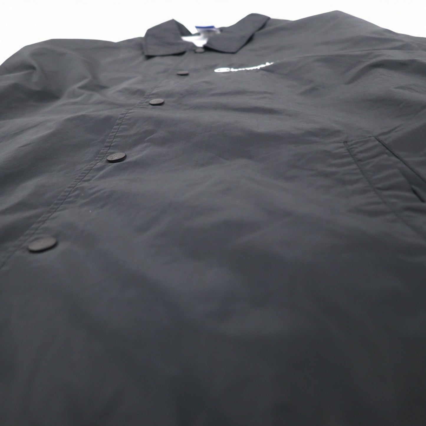 Champion 90年代 オーバーサイズ コーチジャケット M ブラック ナイロン メッシュライナー スクリプトロゴ