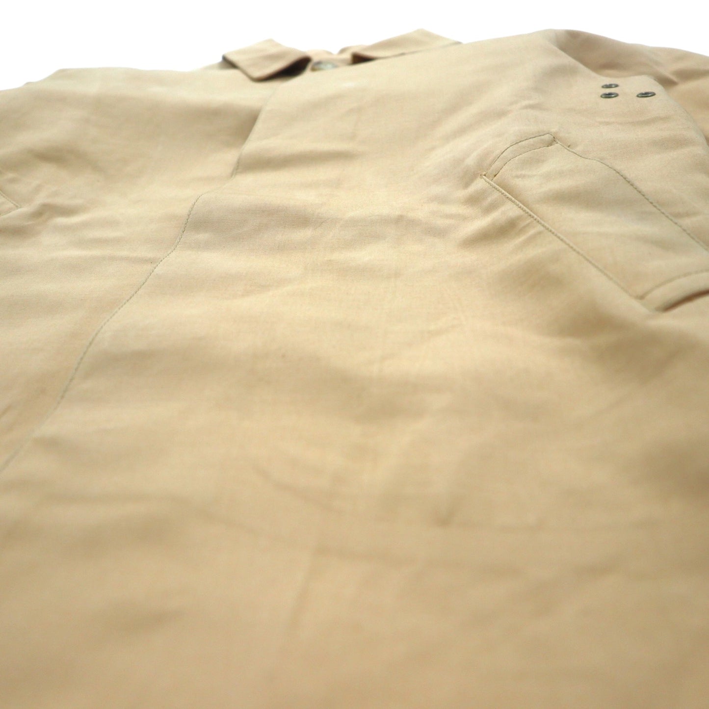 RALPH LAUREN 90年代 ゴム引き ステンカラーコート S ベージュ 防水 チェックライナー