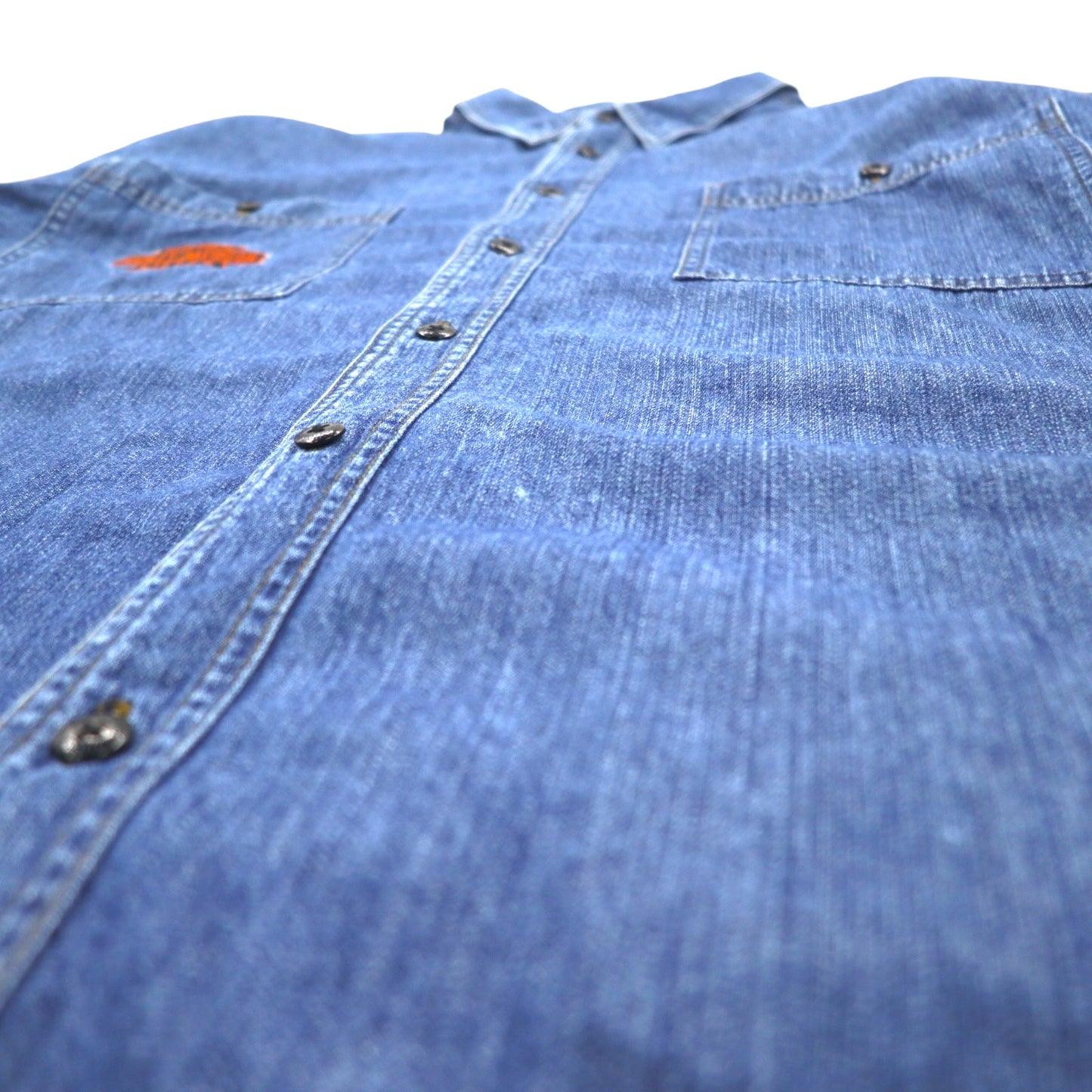 HARLEY DAVIDSON denim shirt XXXL blue cotton logo embroidery back logo