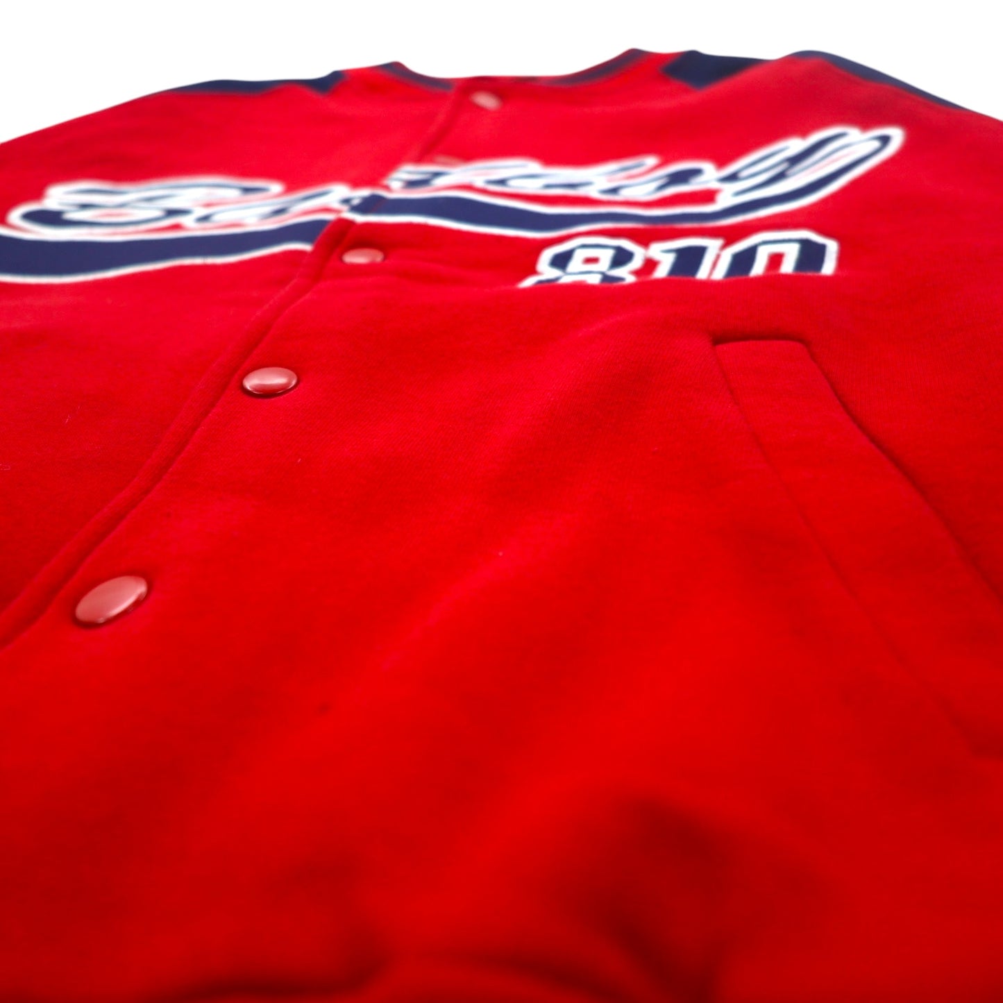 BAD BOY 90年代 スウェット スタジャン M レッド ネイビー コットン 裏起毛 ロゴ刺繍