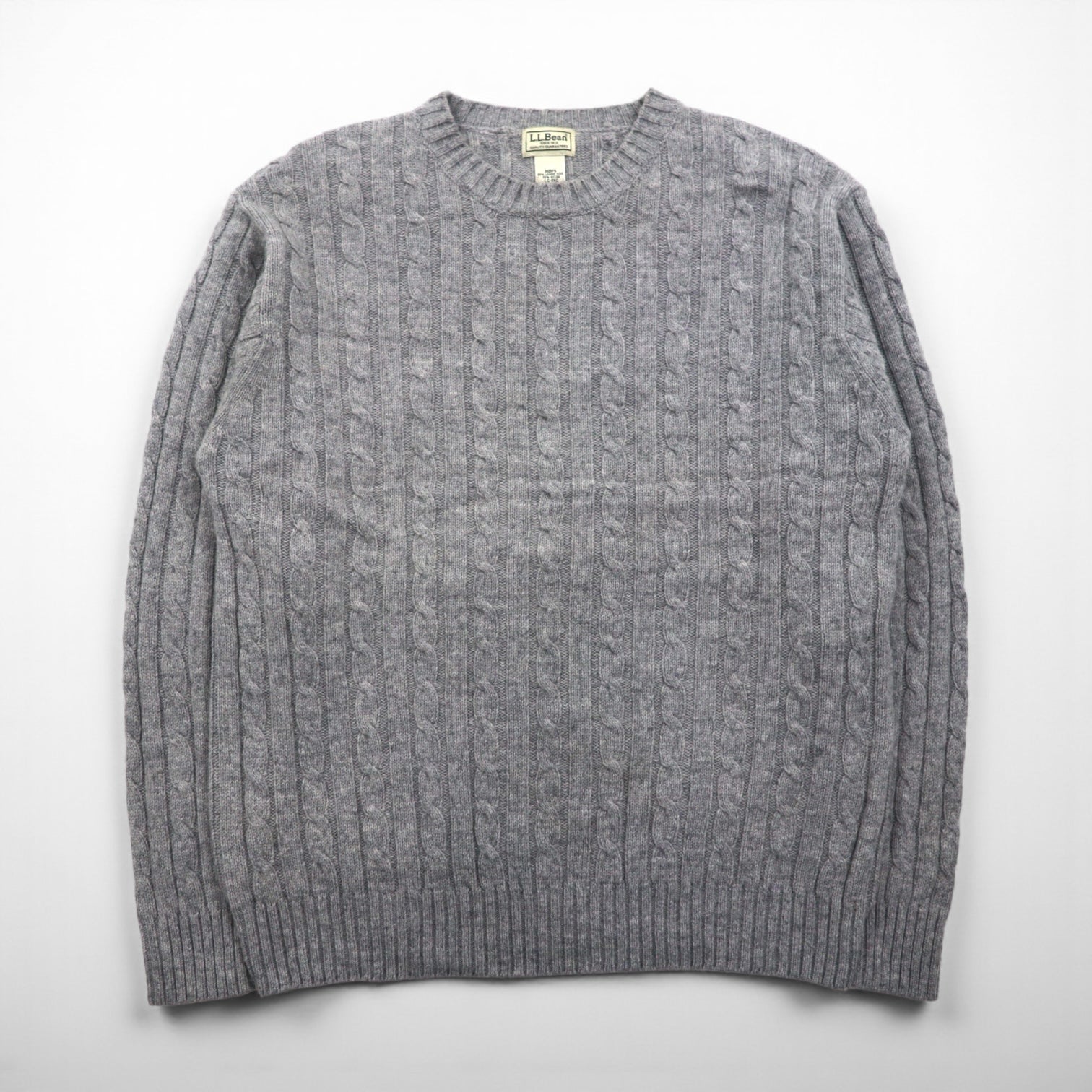 L.L.Bean 90年代 ケーブル編み ニット セーター L グレー