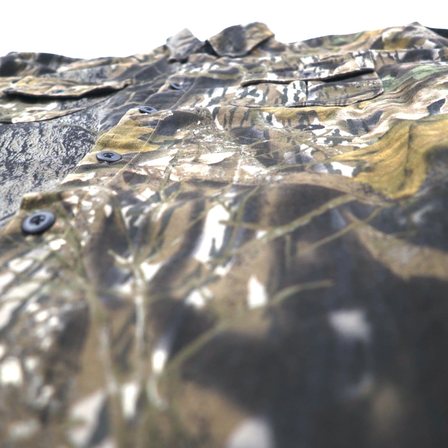 Columbia Real Tree Camo Button Down Shirt, XL, Khaki, Cotton, MOSSY OAK, Big Size