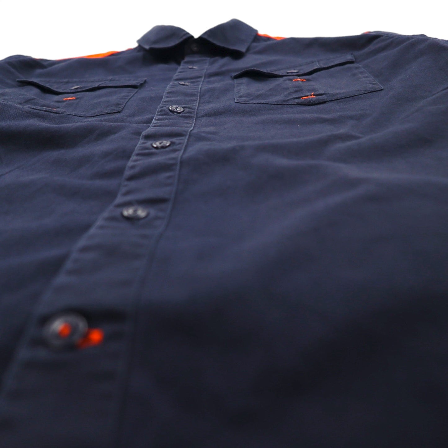 SEAN JOHN 00年代 リフレクターデザイン 半袖 フィールドシャツ L ネイビー コットン