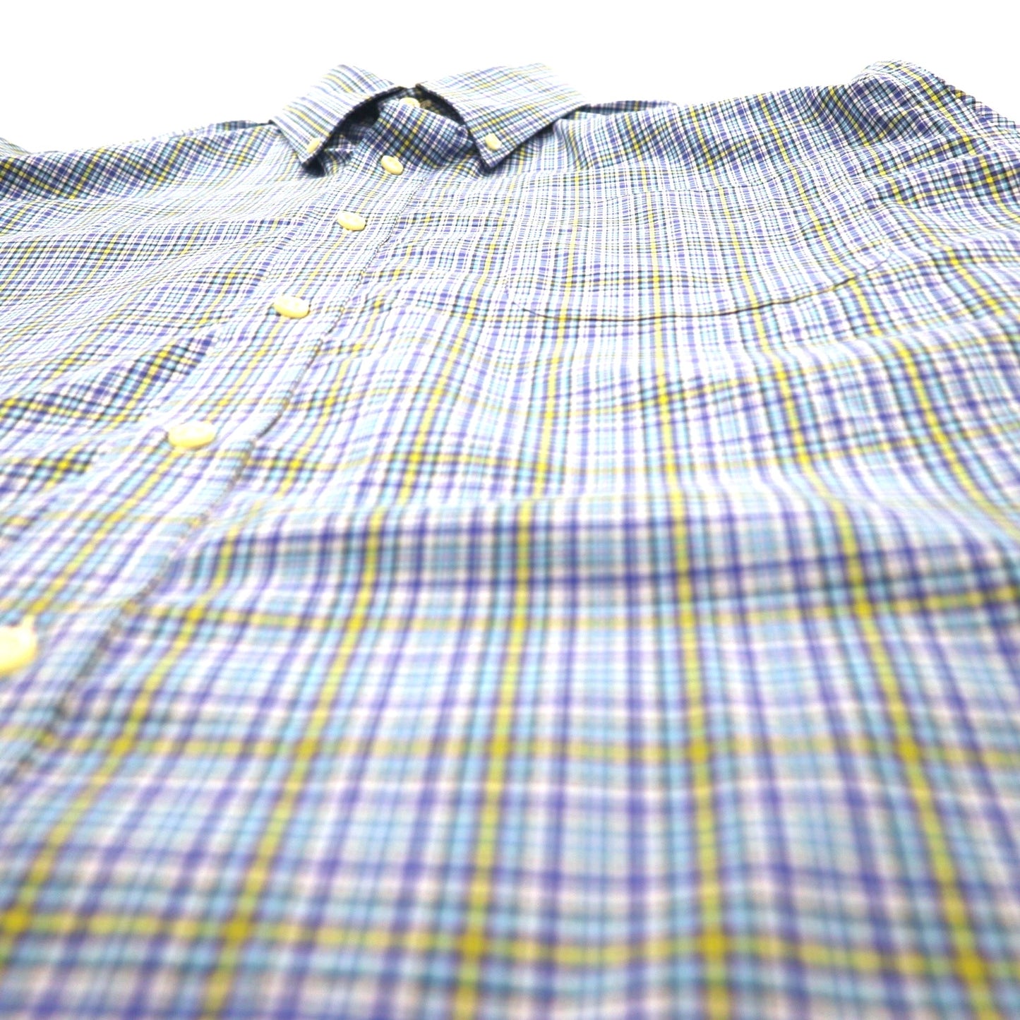 LAUREN RALPH LAUREN Button-down shirt, XL, blue, cotton, check, CLASSIC FIT, STRETCH, NON IRON