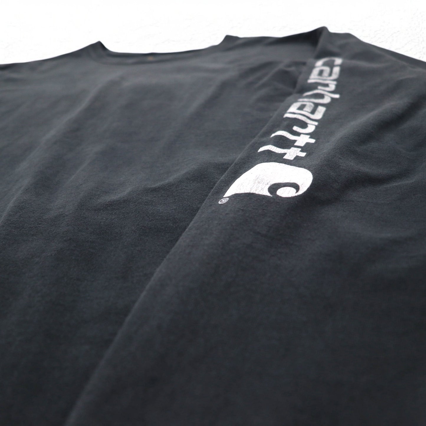 Carhartt Long Sleeve T-Shirt, 3XL, ORIGINAL FIT, Black, Cotton, Big Size