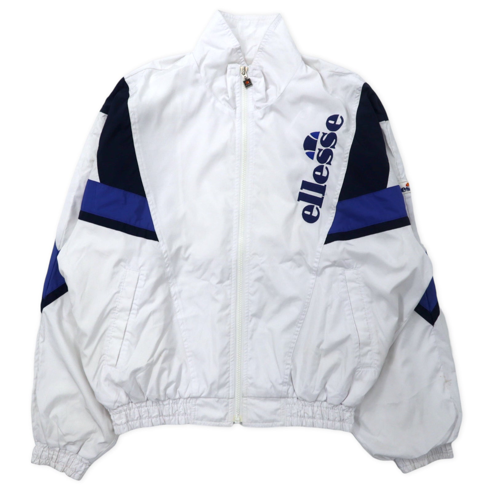 ELLESSE 90's Windbreaker Track Jacket L White Polyester Logo