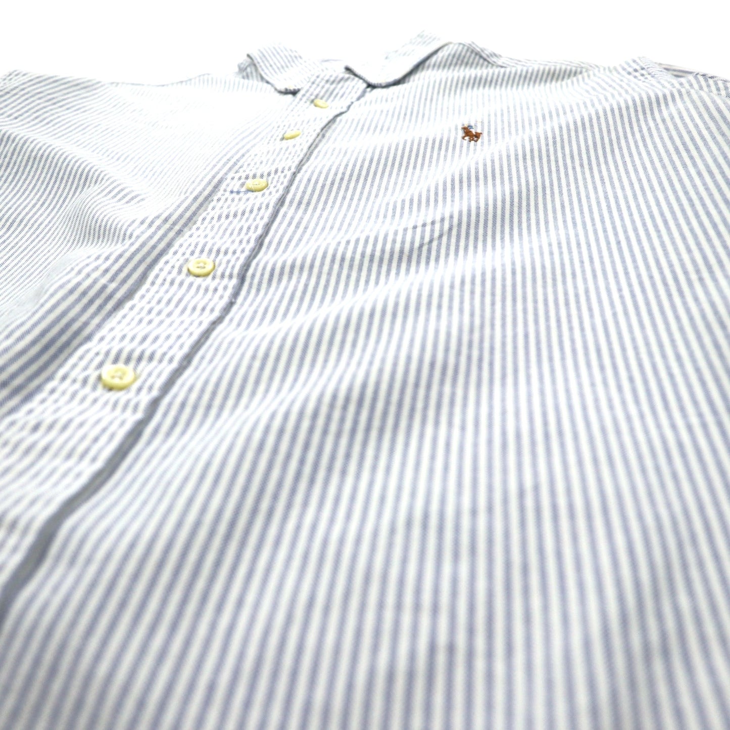 Ralph Lauren 90s Classic Fit Oxford Button Down Shirt XL Blue White Stripes Small Pony Embroidery