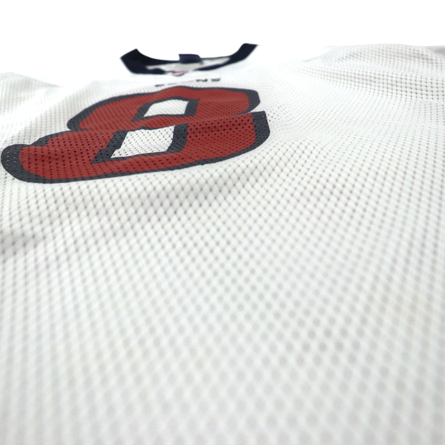reebok ゲームシャツ L ホワイト ポリエステル メッシュ ナンバリング NFL TEXANS