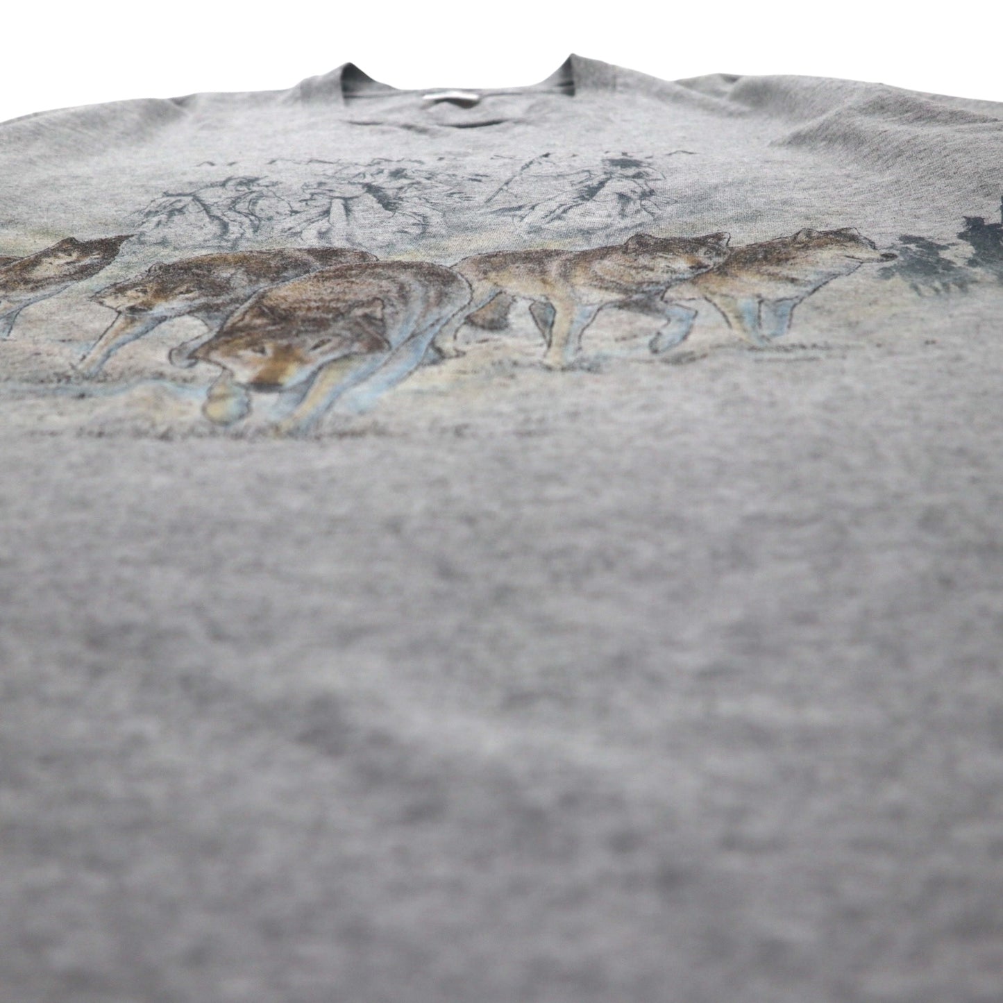 anvil 90年代 USA製 シングルステッチ Tシャツ XL グレー MINESOTA 両面 アニマル プリント オオカミ