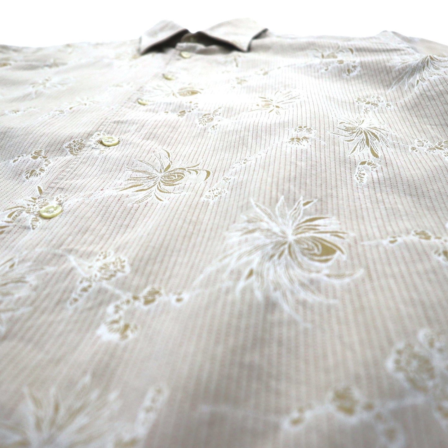 KENZO floral print dress shirt, XL, beige, cotton, all-over print, comfort fit