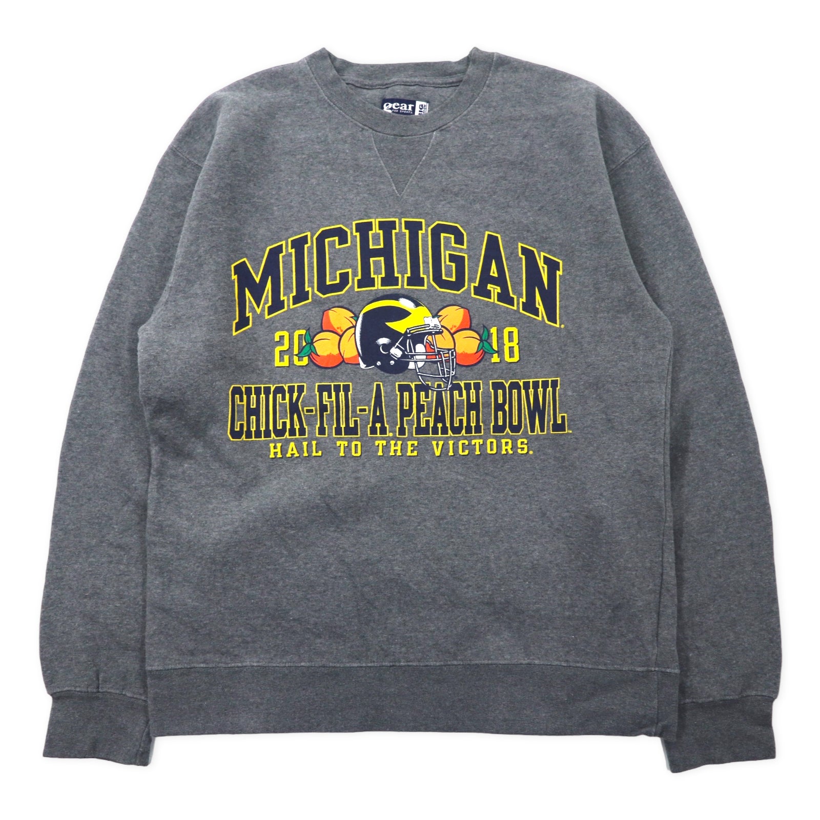 Gear for Sports College Print Sweatshirt M Gray Cotton Mae V Paki