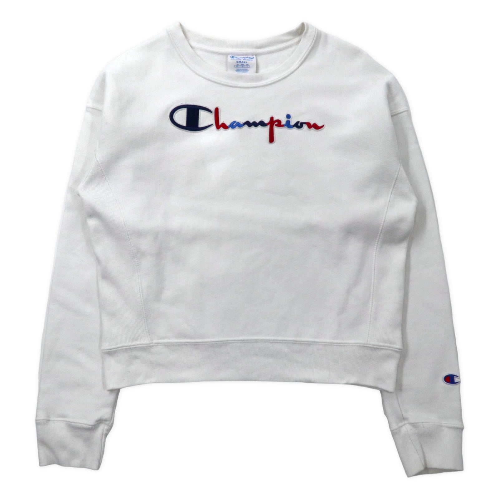 CHAMPION Reverse Weave Sweatshirt L White Cotton Brushed Lining