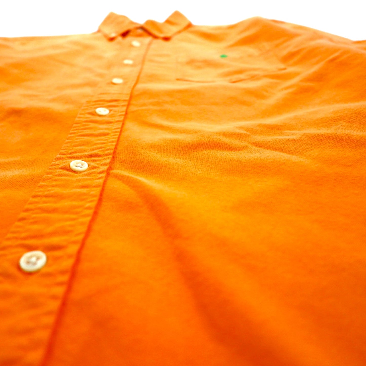 Ralph Lauren 90s Oxford Button-Down Shirt, Size M, Orange, Custom Fit, Chest Pocket, Small Pony Embroidery
