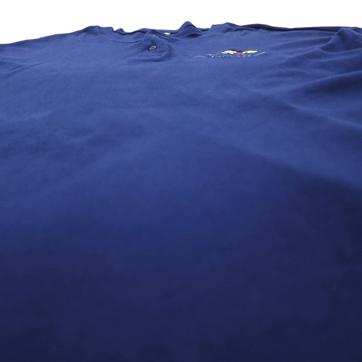 The Disney Store 90年代 ミッキーマウス ヘンリーネック Tシャツ 2XL ネイビー ワンポイント刺繍 ディズニー キャラクター