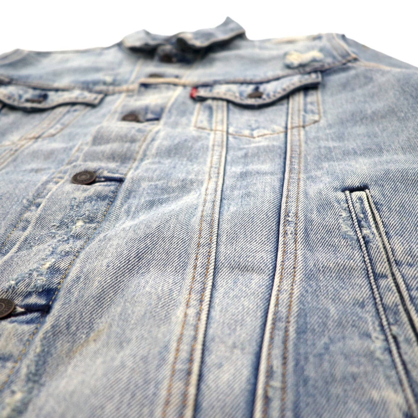 Levi's ダメージ加工 4th タイプ デニムジャケット Gジャン トラッカージャケット L インディゴ ブルー