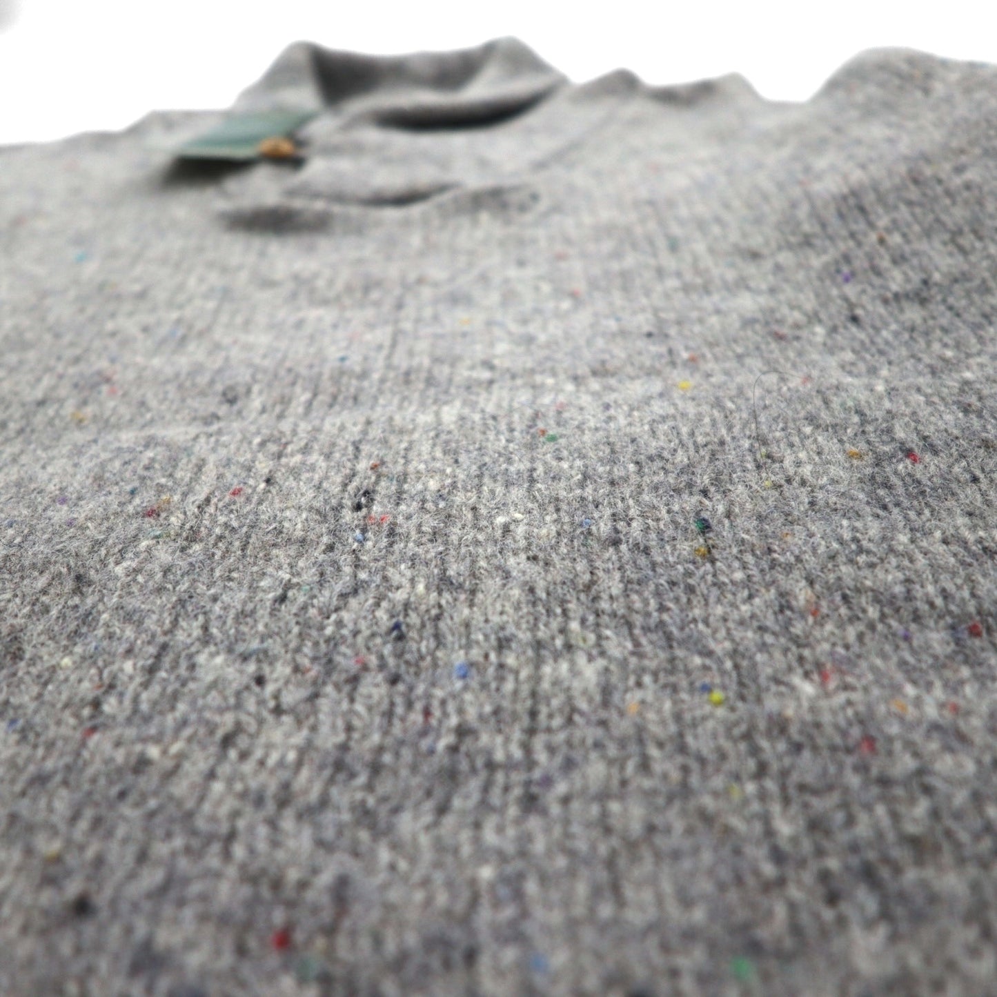 Sears 90s Made in USA Shawl Collar Knit Sweater, Size L, Gray Wool, Unused, Deadstock, Oakton