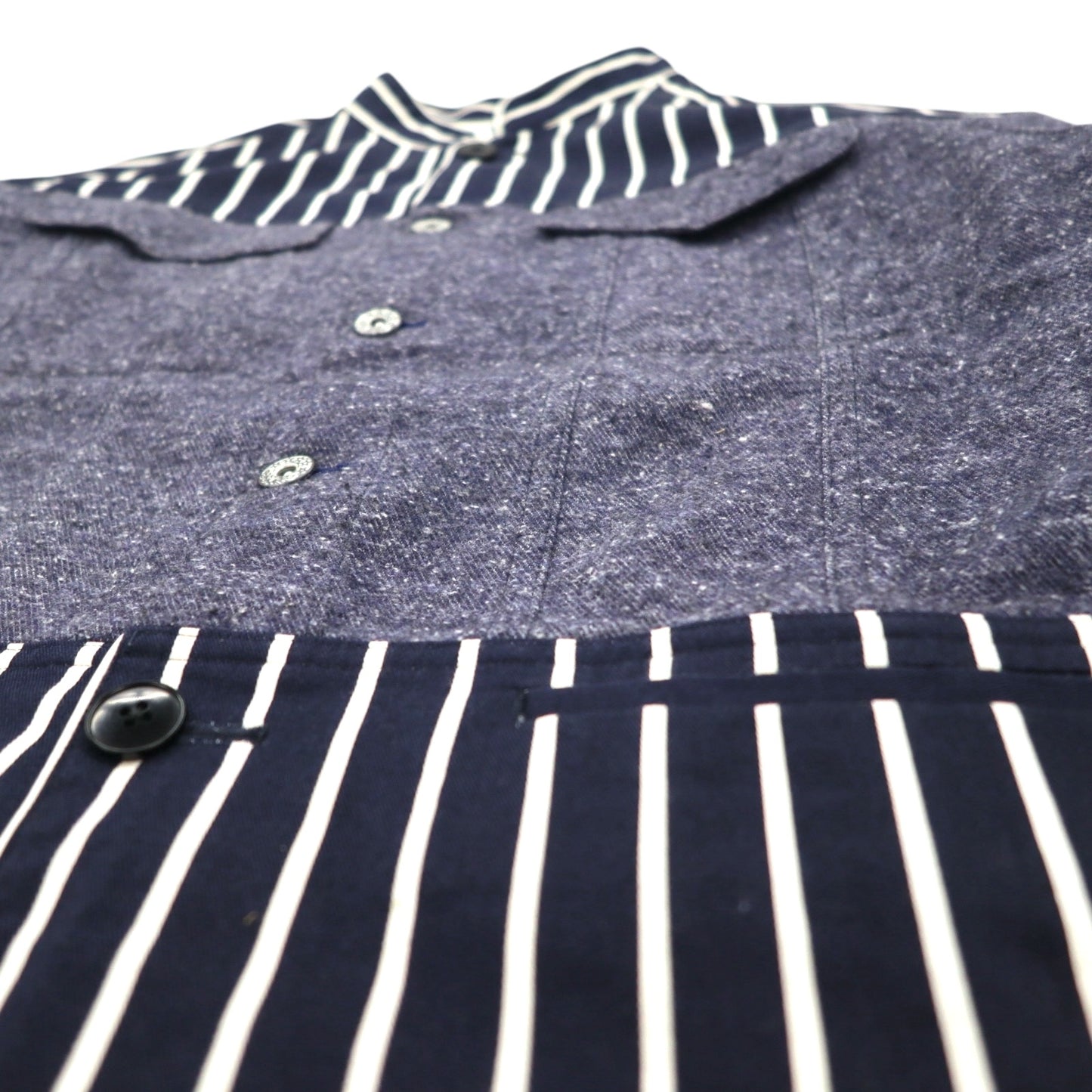 JUVENILE HALL ROLL CALL Shirt Jacket FREE Navy Stripe Made in Japan