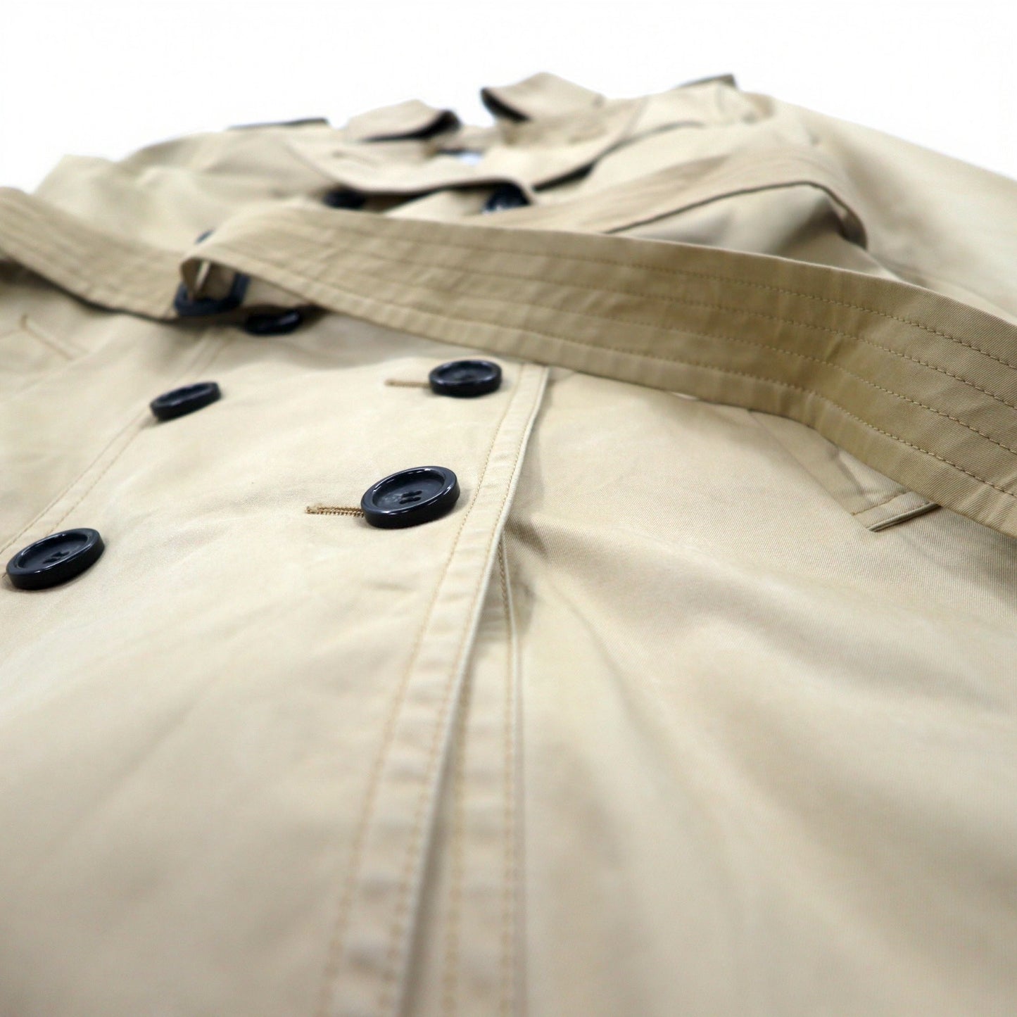 ESTNATION ダブルブレスト トレンチコート S ベージュ ライナー着脱式 ベルト付き 61-109-01-0100023